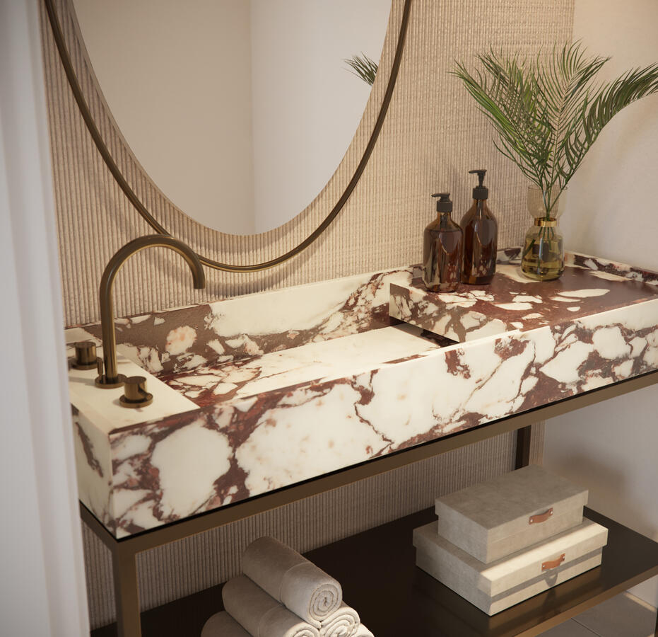 Modern Bathrooms with Stone Countertops