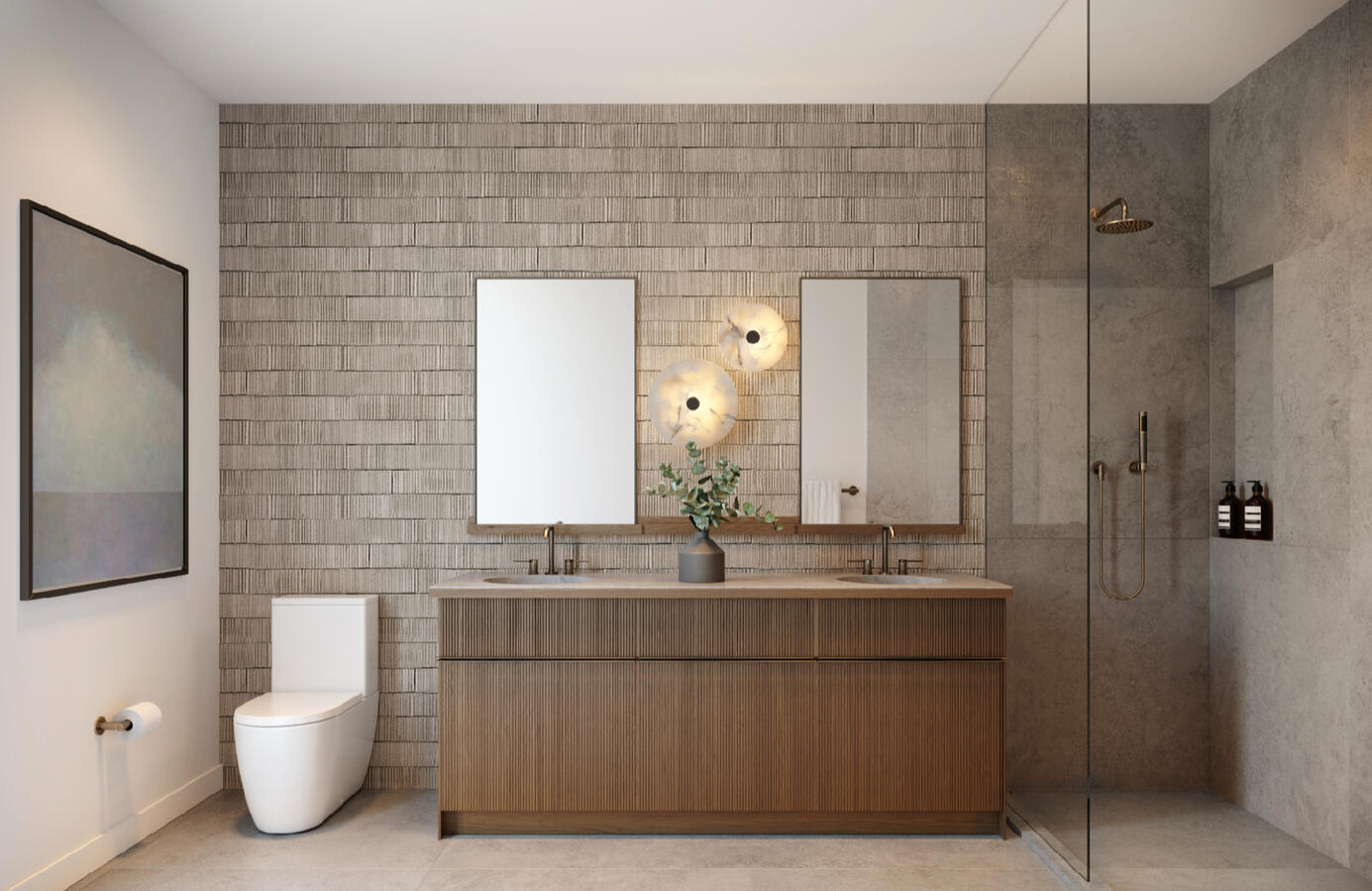 Double vanities & Porcelain Tiles